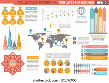 Collection of infographic set elements for 
business.Vector illustration