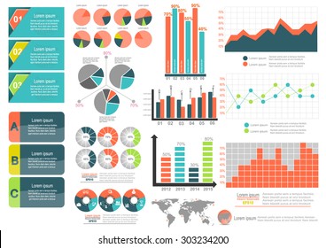 Collection of infographic set elements for business.Vector illustration