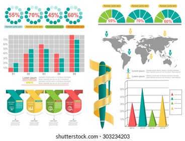 Collection of infographic set elements for business.Vector illustration