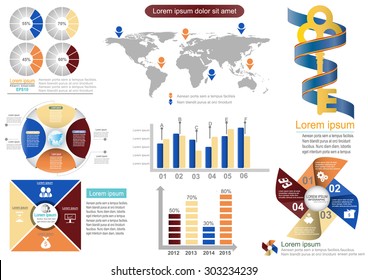 Collection of infographic set elements for business.Vector illustration