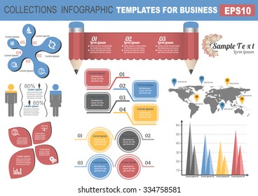 Collection of infographic set elements for 
business.Vector illustration
