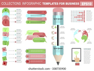 Collection of infographic set elements for 
business.Vector illustration
