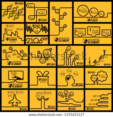 COLLECTION INFOGRAPHIC SIMPLE TEMPLATE WITH STEPS PARTS OPTIONS ELEMENTS