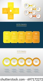 Collection of infographic templates for business with 4 and 5 options or steps. Vector illustration can be used for diagram, graph, presentation and chart.