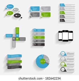 Collection of Infographic Templates for Business Vector Illustration