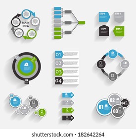 Collection of Infographic Templates for Business Vector Illustration