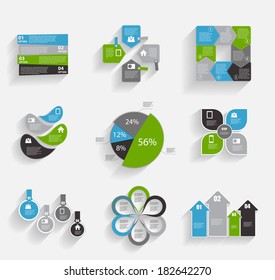 Collection of Infographic Templates for Business Vector Illustration