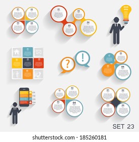 Collection of Infographic Templates for Business Vector Illustration