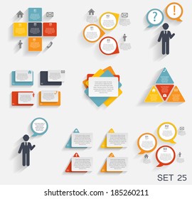 Collection of Infographic Templates for Business Vector Illustration