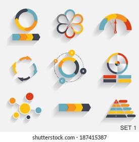 Collection of Infographic Templates for Business Vector Illustration