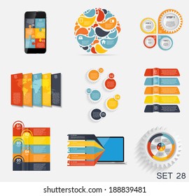 Collection of Infographic Templates for Business Vector Illustration