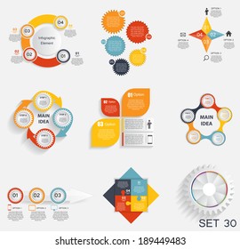 Collection of Infographic Templates for Business Vector Illustration