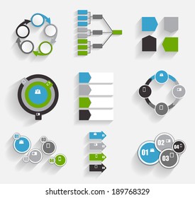 Collection of Infographic Templates for Business Vector Illustration