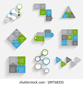 Collection of Infographic Templates for Business Vector Illustration
