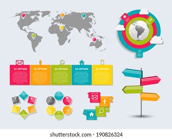 Collection of Infographic Templates for Business Vector Illustration