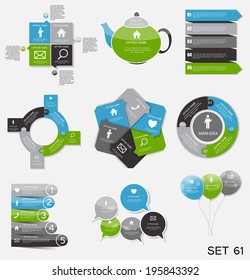 Collection of Infographic Templates for Business Vector Illustration