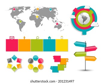Collection of Infographic Templates for Business Vector Illustration