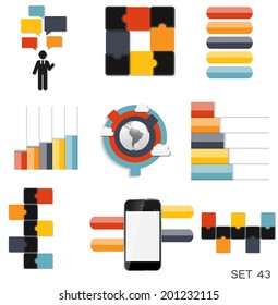 Collection of Infographic Templates for Business Vector Illustration