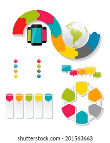 Collection of Infographic Templates for Business Vector Illustration
