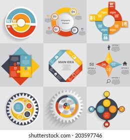 Collection of Infographic Templates for Business Vector Illustration