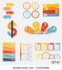 Collection of Infographic Templates for Business Vector Illustration