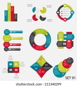 Collection of Infographic Templates for Business Vector Illustration