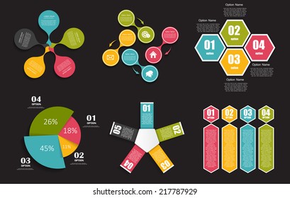 Collection of Infographic Templates for Business Vector Illustration