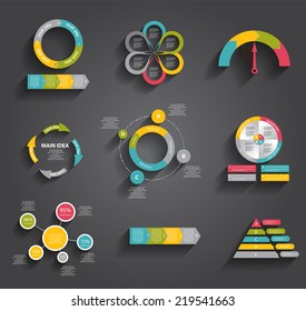 Collection of Infographic Templates for Business Vector Illustration