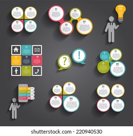 Collection of Infographic Templates for Business Vector Illustration