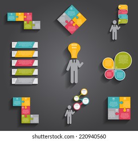 Collection of Infographic Templates for Business Vector Illustration