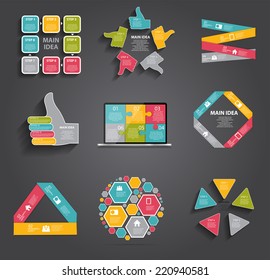 Collection of Infographic Templates for Business Vector Illustration