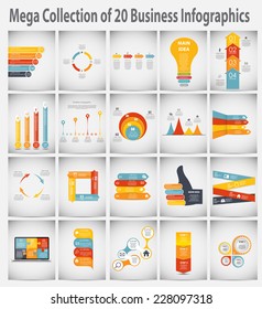 Colección de plantillas de infografía para ilustración de vectores empresariales
