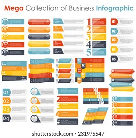 Coleção de modelos de infográficos para ilustração de vetor de negócios