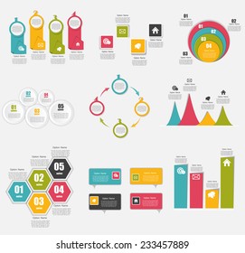 Collection of Infographic Templates for Business Vector Illustration
