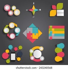 Collection of Infographic Templates for Business Vector Illustration
