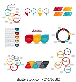 Collection of Infographic Templates for Business Vector Illustration