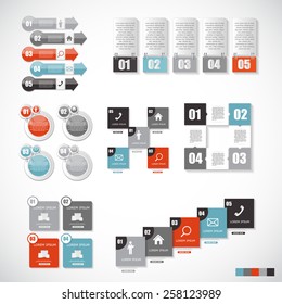 Collection of Infographic Templates for Business Vector Illustration