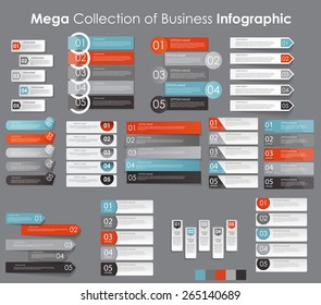 Collection of Infographic Templates for Business Vector Illustration