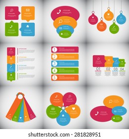 Collection of Infographic Templates for Business Vector Illustration