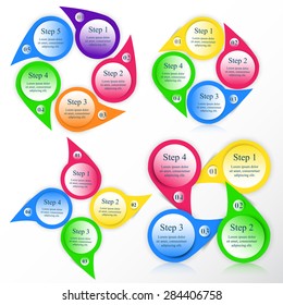 Collection of infographic templates for business. Vector illustration