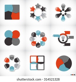 Collection of Infographic Templates for Business Vector Illustration