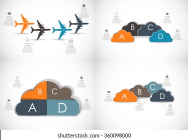 Collection of Infographic Templates for Business Vector Illustration