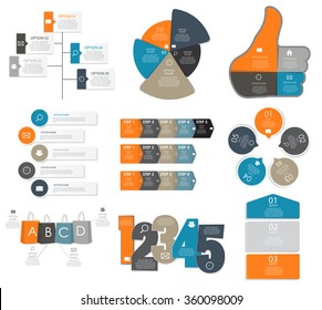 Collection of Infographic Templates for Business Vector Illustration