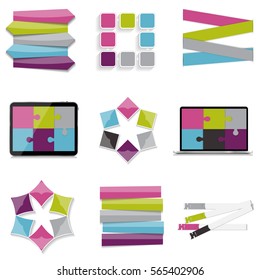 Collection of Infographic Templates for Business Vector Illustration