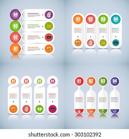 Collection of infographic vector design template. Can be used for workflow processes, banner, diagram, number options, work plan, web design.
