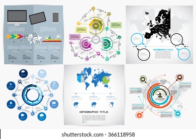 Collection of infographic vector design templates