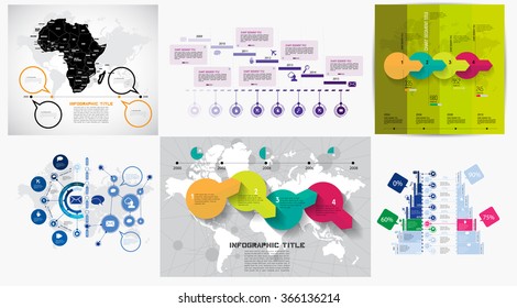 Collection of infographic vector design templates