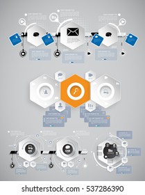 Collection of infographic vector design templates