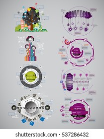 Collection of infographic vector design templates