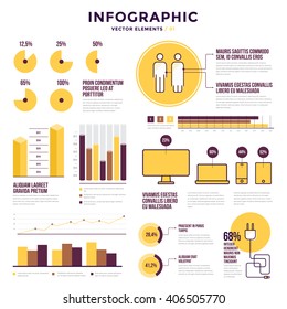 Collection infographic vector elements. Use in website, flyer, corporate report, presentation, advertising, marketing etc.